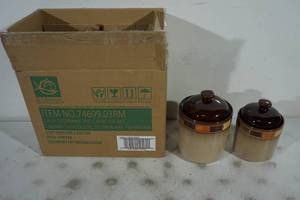 2 Piece Casa Estebana Lidded Stoneware Canister Set