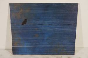 Nicole Dietz Lone Bird Blue Wood Wall Art