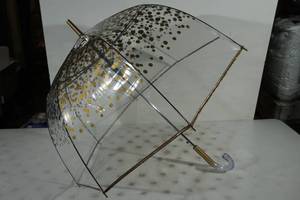 Clear Bubble Umbrella - Gold Dot