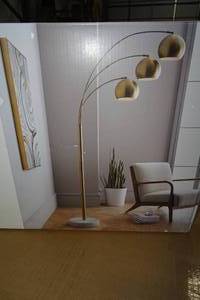 NEW Project 62 Span Globe Arc Floor Lamp - Brass Finish