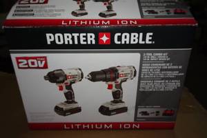 NEW Porter Cable 20V Max Lithium Ion Cordless 2 Tool Combo Pack