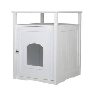 Alcove Cat Washroom End Table - White