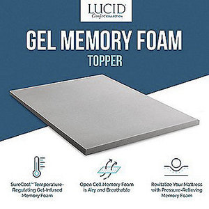 NEW Lucid Comfort 4 Bamboo Charcoal Memory Foam Mattress Topper - King