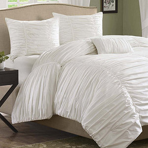 Madison Park Pacific White 4 Piece Duvet Cover Set - King