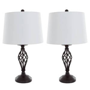 NEW Lavish Home Spiral Table Lamp Set