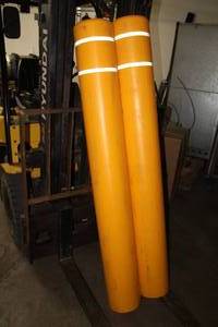 lot 340 image: Lot of (5) Plastic Bollard Covers for Concrete Stop Posts