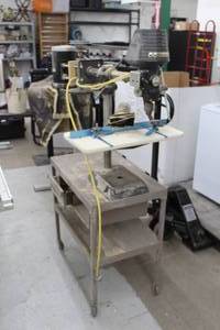 lot 295 image: Vintage JC Penny Penncraft Premium 4180 Radial Drill, Rolling Stand