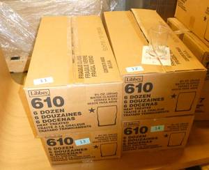 lot 11 image: Brand new case of 72 Libbey 9-12 oz water glasses