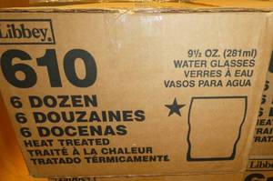 lot 13 image: Brand new case of 72 Libbey 9-12 oz water glasses