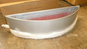 lot 25 image: Unique crescent moon fiberglass planters or display pieces, often used for fake flowers - large 66 long, 16 depth and height