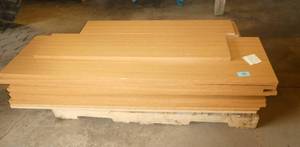lot 30 image: lot of 32 pieces of laminate shelving (12) 57x16 and (20) 39x6-34