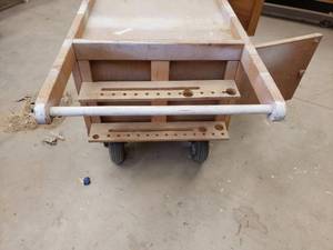 lot 55 image: Custom made rolling toolwork cabinet