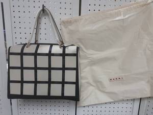 Marni Night BlueBlack Check Handbag With Dust Bag