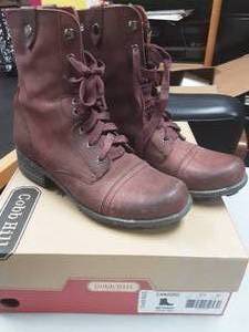 Cobb Hill Dark Red Leather Ankle Boots Size 8-12