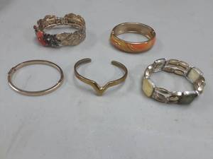 5-Assorted  Gold Tone Bracelets (1-Michael Kors)