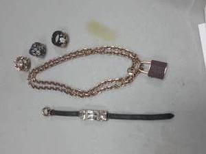 Henri Bendel Gem Bracelet With Buckle Clasp Closure, Henri Bendel Lock Necklace, 3-Assorted Rings