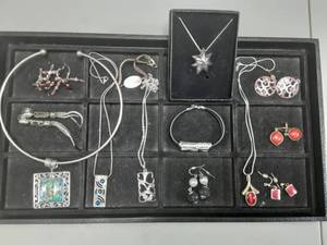 Lot Of Silver Tone Jewelry Bloomingdales Caring Star NecklaceBrooch, Other Earrings, Necklaces, Choker, Bracelets