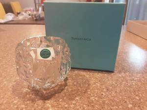 Tiffany Crystal Votive Candle Holder With Box