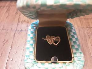 1-Gold Heart Ring Marked 14K