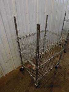 lot 19 image: Rolling Wire Shelving Rack - 18 x 24 x 40(h)