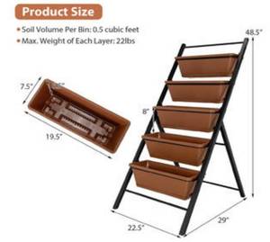lot 27 image: Costway 5-Tier Vertical Garden Planter Box