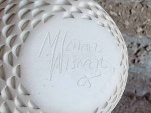 lot 21 image: Michael Wisner Signed White Vase Pottery