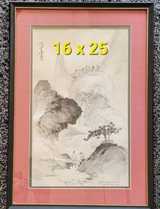 lot 141 image: 1975 Vietnamese Artist Nguyen Van Hieu  Crossing the Stream Watercolor