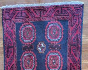 lot 9 image: 100% Wool Area Rug Afghan Beluach  42 x 76