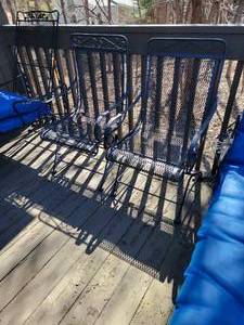 lot 51 image: Black Iron Patio Chairs