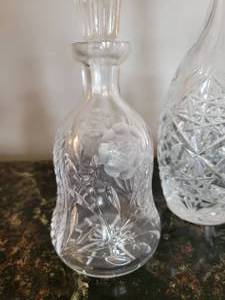 lot 131 image: Collection of 3 Crystal Barware Decanters