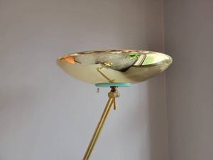 lot 79 image: Postmodern Brass Torchiere Lamp