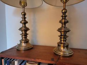 lot 312 image: Brass Candlestick table Lamps