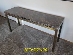 lot 23 image: Brushed Brass Console Table
