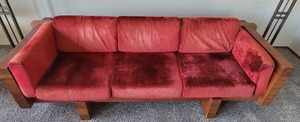 lot 5B image: Mid-Century Brutalist Cedar Sofa