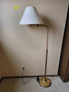lot 209B image: Brushed Brass Arched Floor Lamp, B