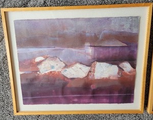 lot 95 image: Mixed Media Diptych on Paper by Lala Lepeschkin