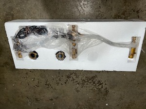 lot 30 image: LNC Modern Industrial Gray Cone Chandelier 3-Light Brass Gold Linear Island Adjustable Pendant Chandelier