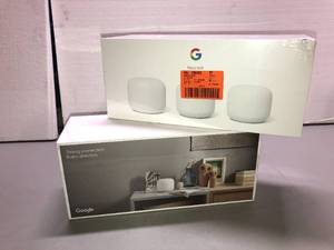 lot 16 image: Lot of 2 Google Nest Wifi - Mesh Router AC2200 and 2 Points with Google Assistant - 3 Pack - review all pictures