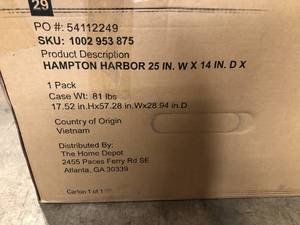 lot 20 image: Home Decorators Collection Hampton Harbor 25 in. W x 14 in. D x 52-12 in. H Linen Cabinet with Drawer in White - - good condition - review all picture
