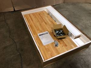 lot 27 image: 52 in. Adjustable Height Work Table in White by Husky  good condition - review all picture