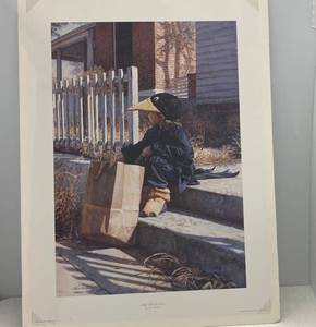 Steve Hanks Hand Signed 1993 Unframed Print Titled  Little Black Crow 