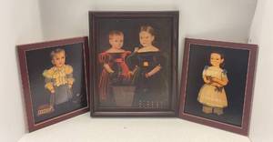 Three Framed Children Prints two signed N. Schreeman and the other is unsigned