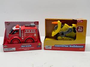 lot 5 image: New Touch and Go Fire Truck and New Converter Bulldozer