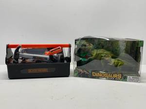 lot 7 image: New Toy Tool Chest and New Dinosaurs Play Set