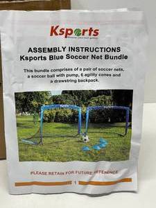 lot 10 image: New Ksports Blue Soccer Net Bundle 4 Foot