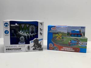 lot 17 image: New Remote-Control Dinosaur and New Thomas and The Windmill Train Set