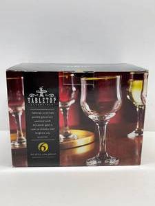 lot 34 image: TableTop Essentials Set of Six Wine Glasses