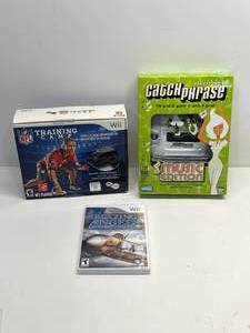 lot 44 image: Wii Training Camp, Blazing Angels Game and Catch Phrase Electronic Game