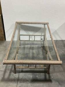 lot 65 image: Metal Coffee Table with Glass Top