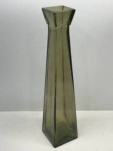 lot 68 image: Olive Green Tall Glass Vase